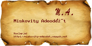 Miskovity Adeodát névjegykártya